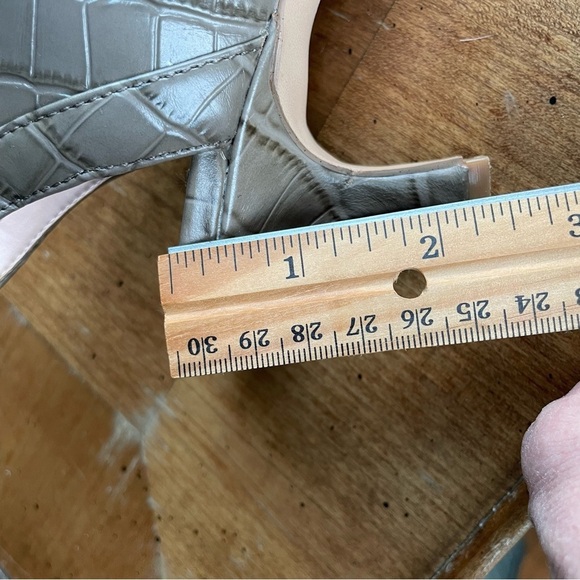 Zac Posen Tan Leather Reptile Print Slingback Point Toe Kitten Heels size 8 - Picture 9 of 12